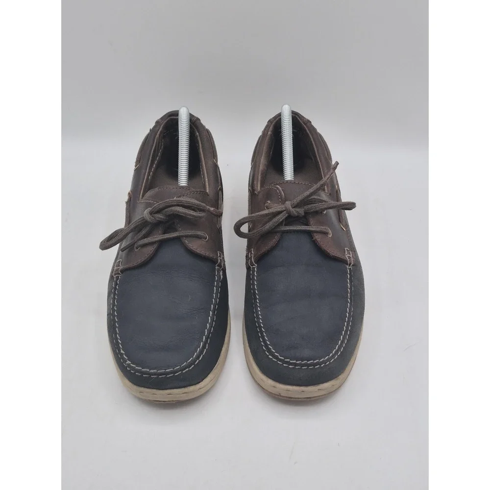 Boat Shoes Mens 9 Brown Leather Moc Toe Non Slip Casual Deck‎ Nun Bush 84682-414